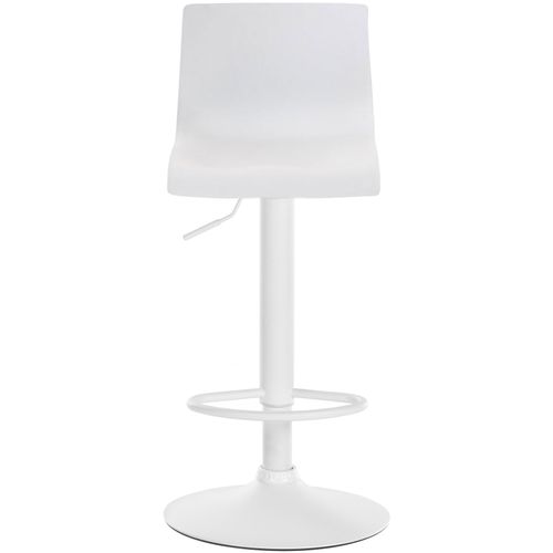 Tabouret De Bar X1 Avec Repose-pieds Pivotant Dossier Incurvé En Plastique Blanc Et Métal Blanc 10