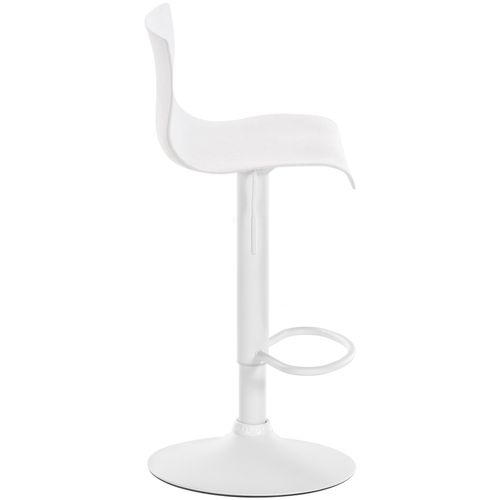 Tabouret De Bar X1 Avec Repose-pieds Pivotant Dossier Incurvé En Plastique Blanc Et Métal Blanc 10