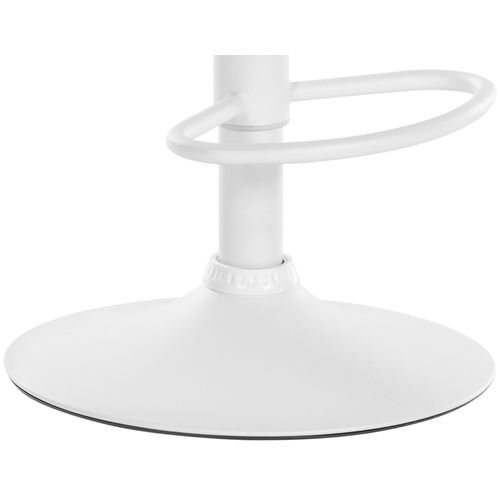 Tabouret De Bar X1 Avec Repose-pieds Pivotant Dossier Incurvé En Plastique Noir Et Métal Blanc 10_