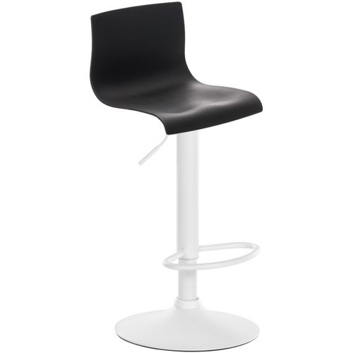 Tabouret De Bar X1 Avec Repose-pieds Pivotant Dossier Incurvé En Plastique Noir Et Métal Blanc 10_