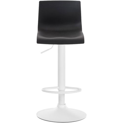 Tabouret De Bar X1 Avec Repose-pieds Pivotant Dossier Incurvé En Plastique Noir Et Métal Blanc 10_