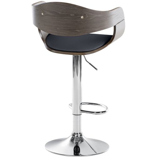 Tabouret De Bar X1 Design Scandinave En Pvc Noir Et Structure En Bois Couleur Gris 10_0005040