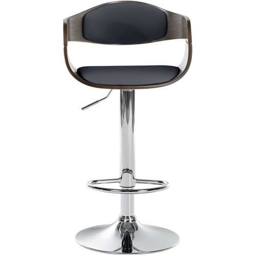 Tabouret De Bar X1 Design Scandinave En Pvc Noir Et Structure En Bois Couleur Gris 10_0005040