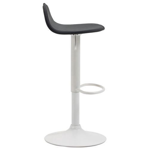 Tabouret De Bar X1 Avec Repose-pieds En Pvc Noir Pied Trompète En Métal Blanc 10_0005073