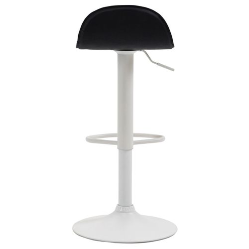 Tabouret De Bar X1 Avec Repose-pieds En Pvc Noir Pied Trompète En Métal Blanc 10_0005073