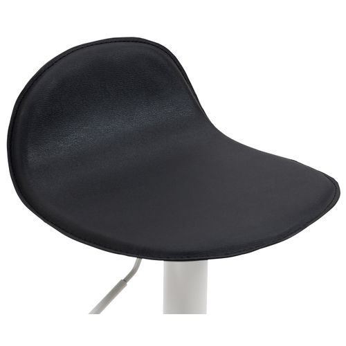 Tabouret De Bar X1 Avec Repose-pieds En Pvc Noir Pied Trompète En Métal Blanc 10_0005073