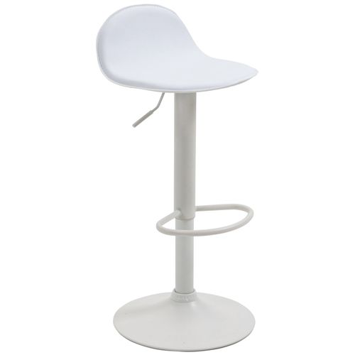 Tabouret De Bar X1 Avec Repose-pieds En Pvc Blanc Pied Trompète En Métal Blanc 10_0005074