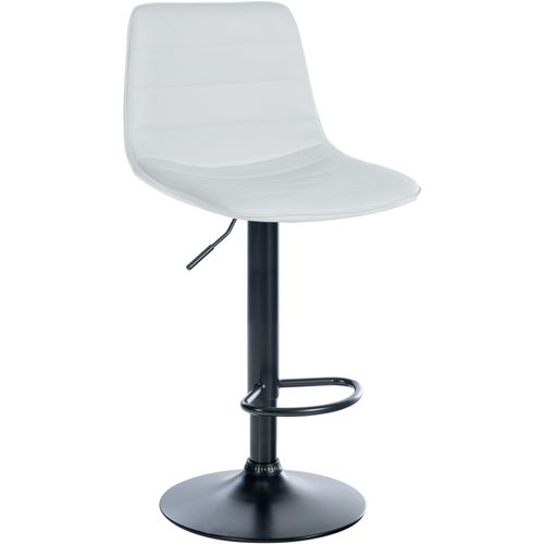 Tabouret De Bar Chaise Haute X1 Avec Repose-pieds Incurvé En Pvc Blanc Structure Métallique Noir 1