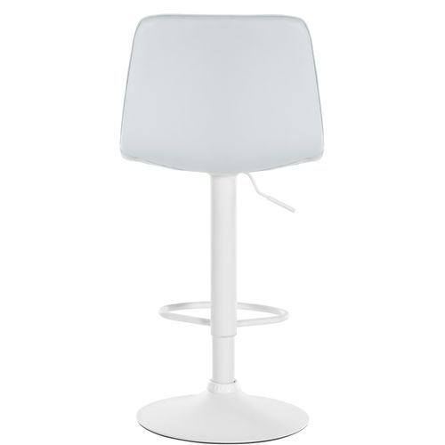 Tabouret De Bar Chaise Haute X1 Avec Repose-pieds Incurvé En Pvc Blanc Structure Métallique Blanc