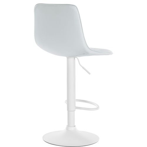 Tabouret De Bar Chaise Haute X1 Avec Repose-pieds Incurvé En Pvc Blanc Structure Métallique Blanc