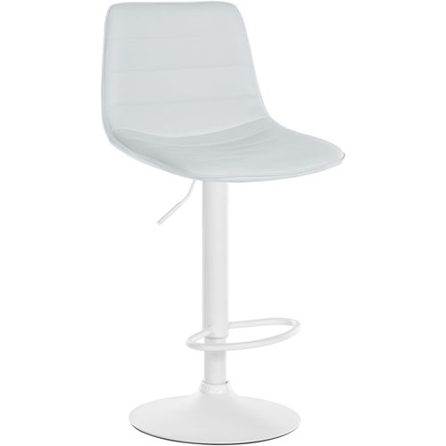Tabouret De Bar Chaise Haute X1 Avec Repose-pieds Incurvé En Pvc Blanc Structure Métallique Blanc