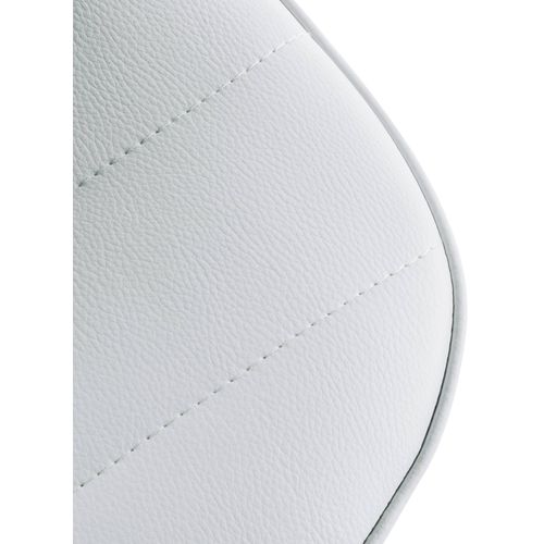 Tabouret De Bar Chaise Haute X1 Avec Repose-pieds Incurvé En Pvc Blanc Structure Métallique Blanc