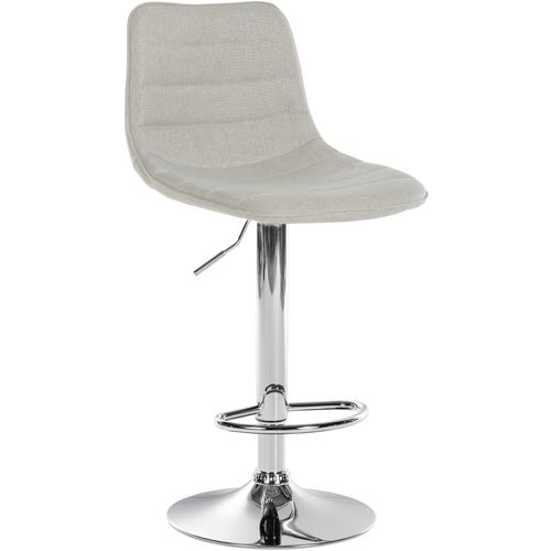 Tabouret De Bar Chaise Haute X1 Avec Repose-pieds Incurvé En Tissu Crème Structure Métallique