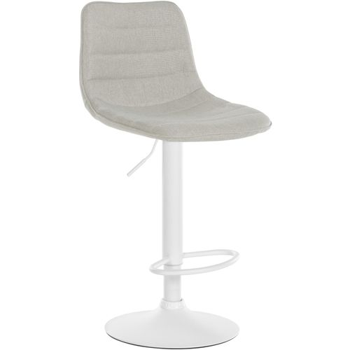 Tabouret De Bar Chaise Haute X1 Avec Repose-pieds Incurvé En Tissu Crème Structure Métallique