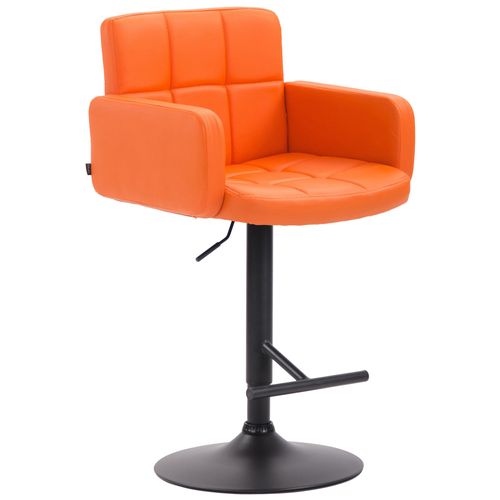 Tabouret De Bar X1 Avec Accoudoirs Et Dossier Confortable En Synthétique Orange Pieds Noir Mat 10_