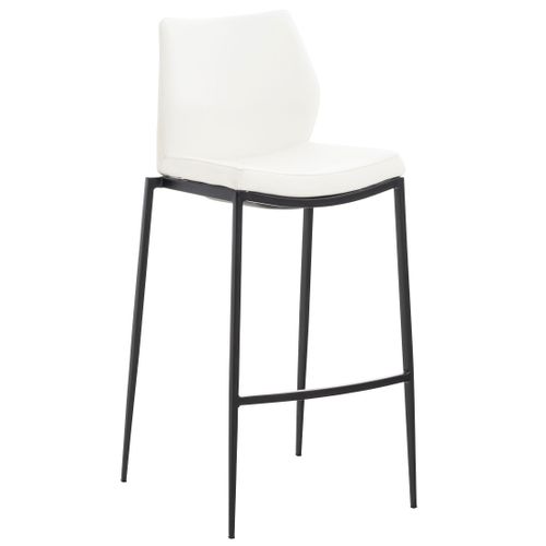 Tabouret De Bar X1 Repose-pieds Design Moderne Empilable En Pvc Blanc 4 Pieds En Métal Noir 10_000
