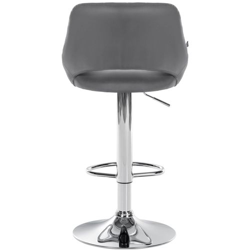Tabouret De Bar X1 Avec Repose-pieds Pivotant Et Réglable En Pvc Gris Et Métal 10_0005211