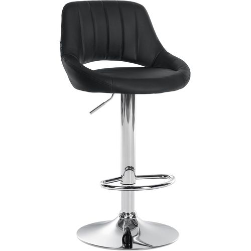 Tabouret De Bar X1 Avec Repose-pieds Pivotant Et Réglable En Pvc Noir Et Métal 10_0005212