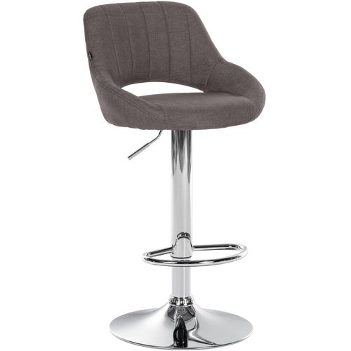 Tabouret De Bar X1 Avec Repose-pieds Pivotant Et Réglable En Tissu Gris Foncé Et Métal 10_0005219