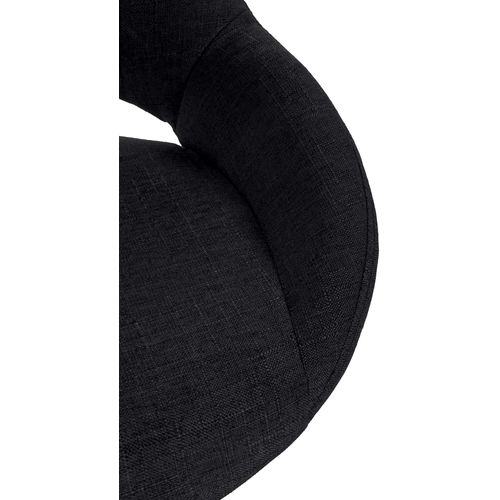 Tabouret De Bar X1 Avec Repose-pieds Pivotant Et Réglable En Tissu Noir Et Métal 10_0005220