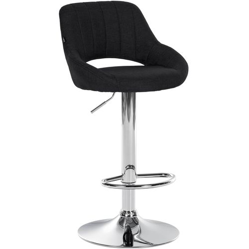 Tabouret De Bar X1 Avec Repose-pieds Pivotant Et Réglable En Tissu Noir Et Métal 10_0005220