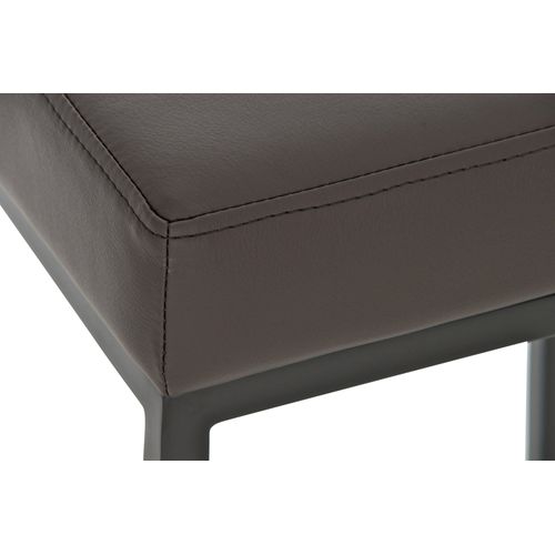 Tabouret De Bar X1 Avec Repose-pieds Design Simple Hauteur 85 Cm En Pvc Marron Et Métal Noir 10_00