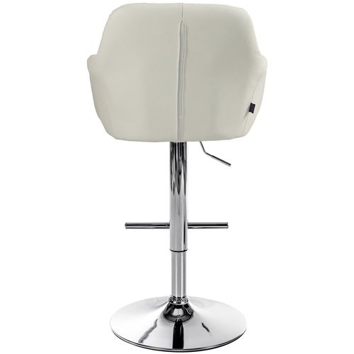 Tabouret De Bar Chaise Haute X1 Fonction Rotation 360° En Pvc Crème Avec Coutures Décoratives Pièt