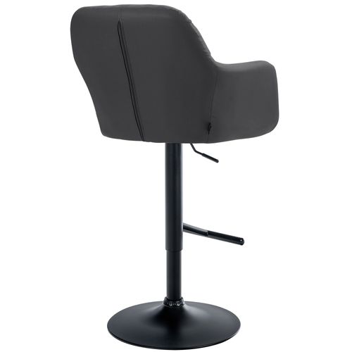 Tabouret De Bar Chaise Haute X1 Fonction Rotation 360° En Pvc Noir Avec Coutures Décoratives Piète