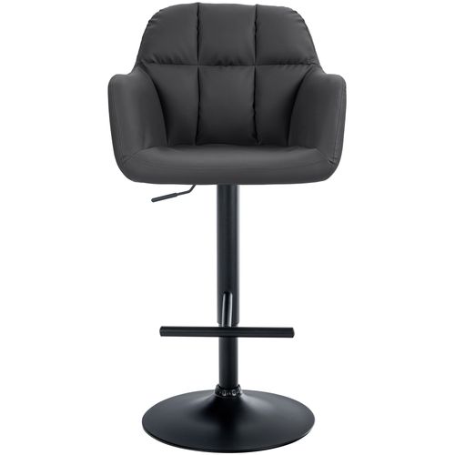 Tabouret De Bar Chaise Haute X1 Fonction Rotation 360° En Pvc Noir Avec Coutures Décoratives Piète