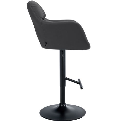 Tabouret De Bar Chaise Haute X1 Fonction Rotation 360° En Pvc Noir Avec Coutures Décoratives Piète