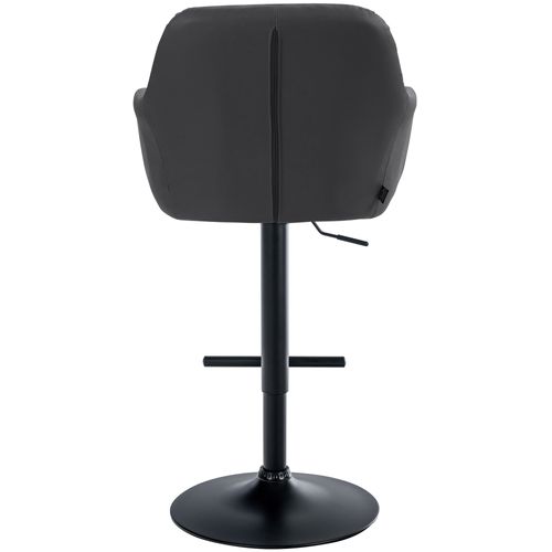 Tabouret De Bar Chaise Haute X1 Fonction Rotation 360° En Pvc Noir Avec Coutures Décoratives Piète