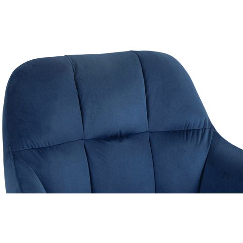 Tabouret De Bar Chaise Haute X1 Fonction Rotation 360° En Velours Bleu Avec Coutures Décoratives P