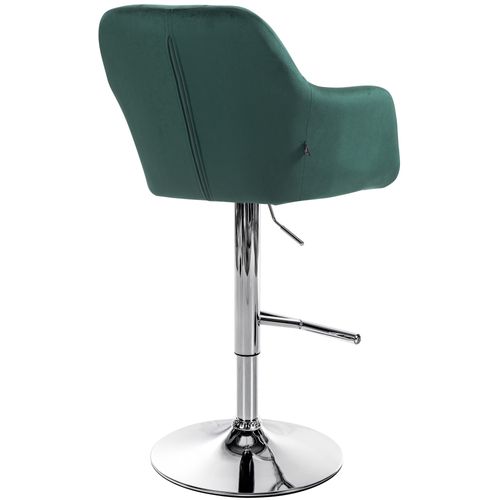 Tabouret De Bar Chaise Haute X1 Fonction Rotation 360° En Velours Vert Avec Coutures Décoratives
