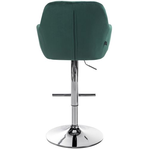 Tabouret De Bar Chaise Haute X1 Fonction Rotation 360° En Velours Vert Avec Coutures Décoratives