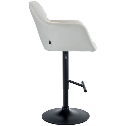 Tabouret De Bar Chaise Haute X1 Fonction Rotation 360° En Velours Crème Avec Coutures Décoratives