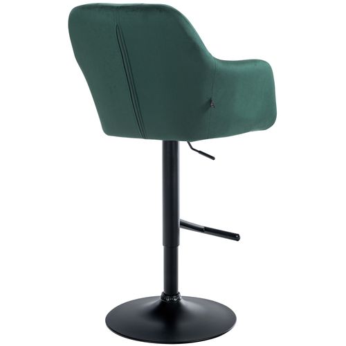 Tabouret De Bar Chaise Haute X1 Fonction Rotation 360° En Velours Vert Avec Coutures Décoratives