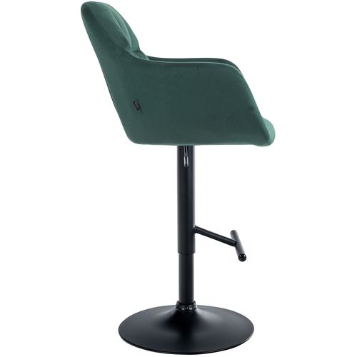 Tabouret De Bar Chaise Haute X1 Fonction Rotation 360° En Velours Vert Avec Coutures Décoratives