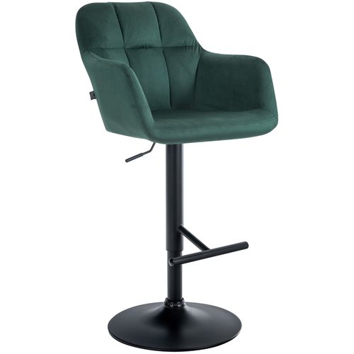 Tabouret De Bar Chaise Haute X1 Fonction Rotation 360° En Velours Vert Avec Coutures Décoratives