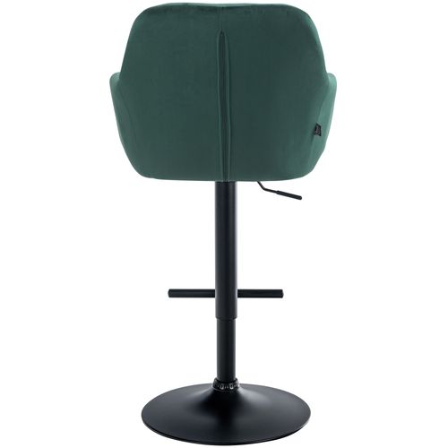 Tabouret De Bar Chaise Haute X1 Fonction Rotation 360° En Velours Vert Avec Coutures Décoratives