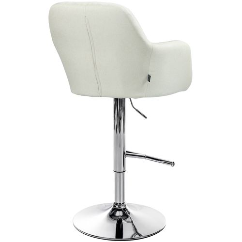 Tabouret De Bar Chaise Haute X1 Fonction Rotation 360° En Tissu Crème Avec Coutures Décoratives Pi