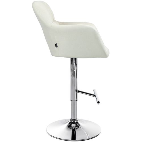 Tabouret De Bar Chaise Haute X1 Fonction Rotation 360° En Tissu Crème Avec Coutures Décoratives Pi