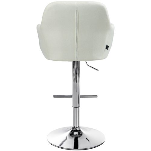 Tabouret De Bar Chaise Haute X1 Fonction Rotation 360° En Tissu Crème Avec Coutures Décoratives Pi