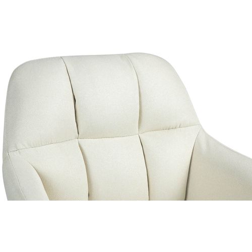 Tabouret De Bar Chaise Haute X1 Fonction Rotation 360° En Tissu Crème Avec Coutures Décoratives Pi
