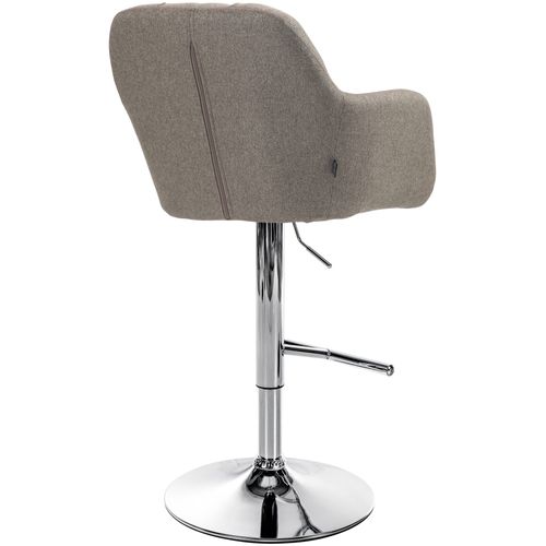 Tabouret De Bar Chaise Haute X1 Fonction Rotation 360° En Tissu Taupe Avec Coutures Décoratives Pi