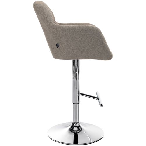 Tabouret De Bar Chaise Haute X1 Fonction Rotation 360° En Tissu Taupe Avec Coutures Décoratives Pi
