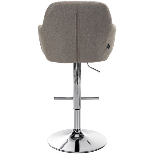 Tabouret De Bar Chaise Haute X1 Fonction Rotation 360° En Tissu Taupe Avec Coutures Décoratives Pi