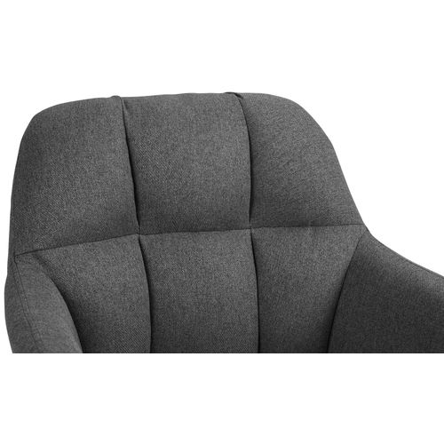 Tabouret De Bar Chaise Haute X1 Fonction Rotation 360° En Tissu Gris Foncé Avec Coutures Décorativ