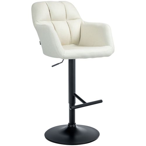 Tabouret De Bar Chaise Haute X1 Fonction Rotation 360° En Tissu Crème Avec Coutures Décoratives