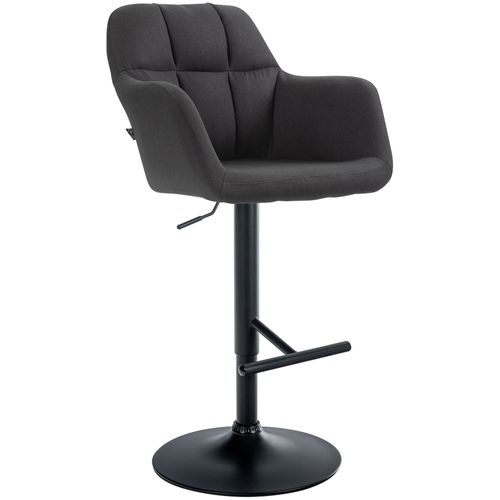 Tabouret De Bar Chaise Haute X1 Fonction Rotation 360° En Tissu Noir Avec Coutures Décoratives
