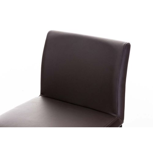 Tabouret De Bar X1 Avec Repose-pieds Plaque De Base Carrée En Métal Noir Assise En Pvc Marron 10_0